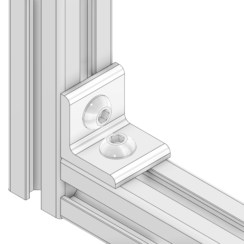 40-513-3SS MODULAR SOLUTIONS ANGLE BRACKET<BR>30MM TALL X 30MM WIDE WITH STAINLESS STEEL HARDWARE